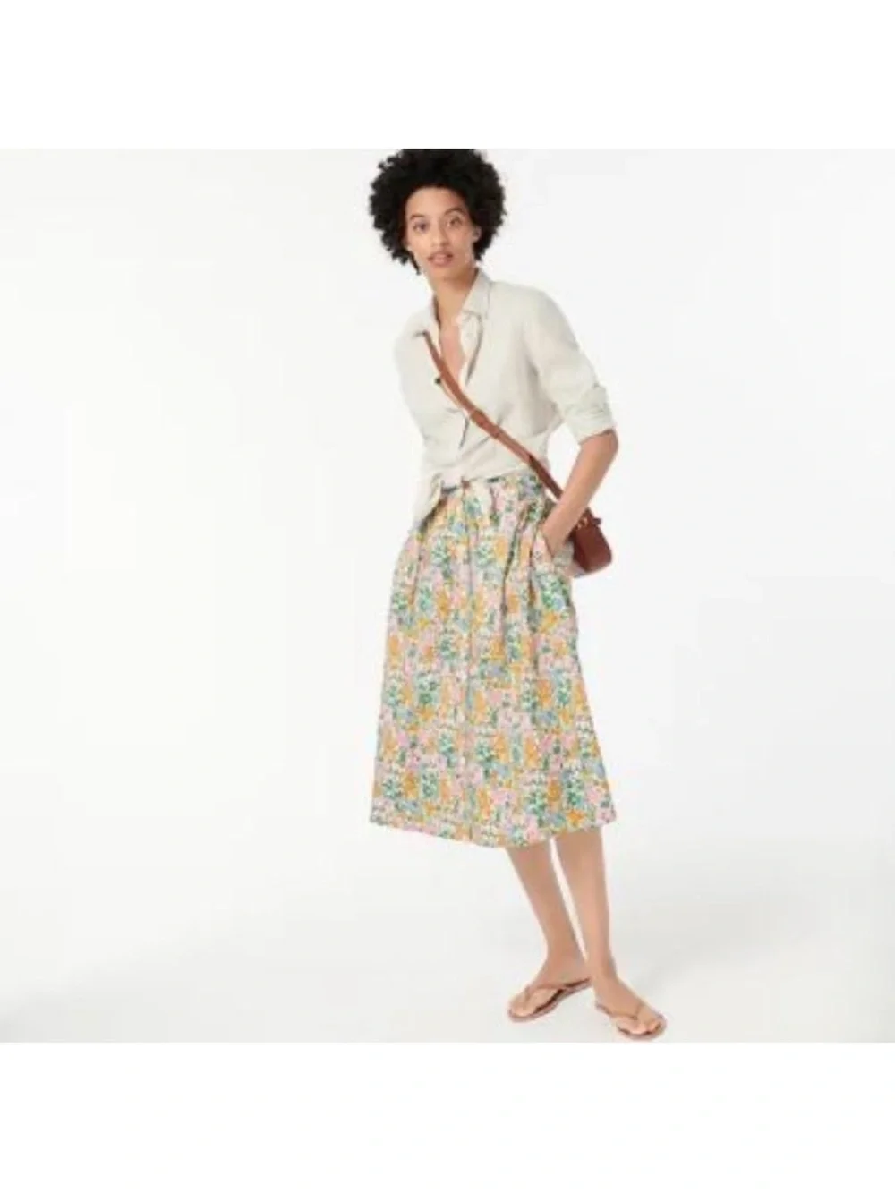J Crew Button-up midi skirt in Liberty Mini Floral NWT